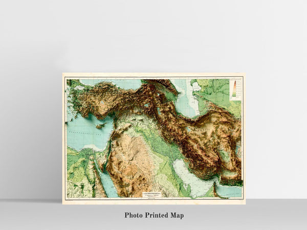 Image showing a vintage relief map of Persia