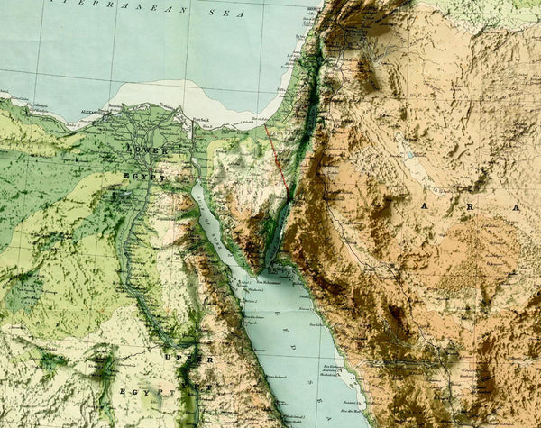 Image showing a vintage relief map of Persia