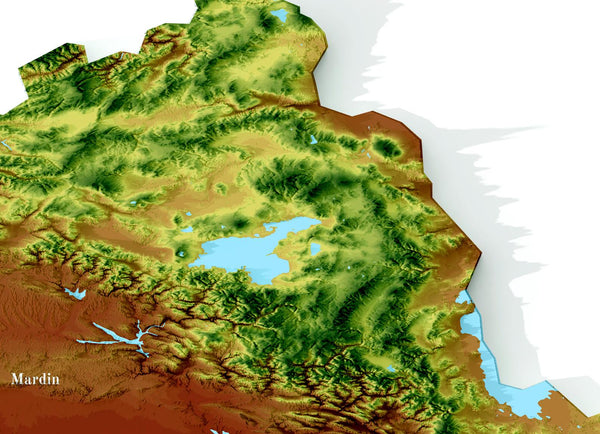 Image showing a vintage relief map of Kurdistan