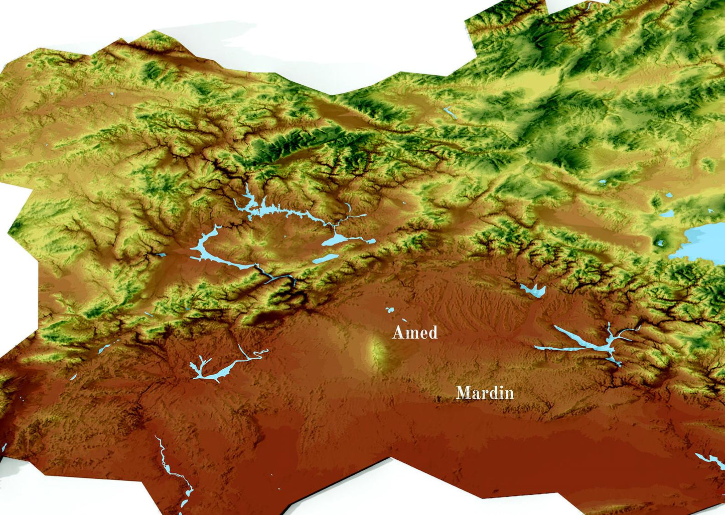 Image showing a vintage relief map of Kurdistan