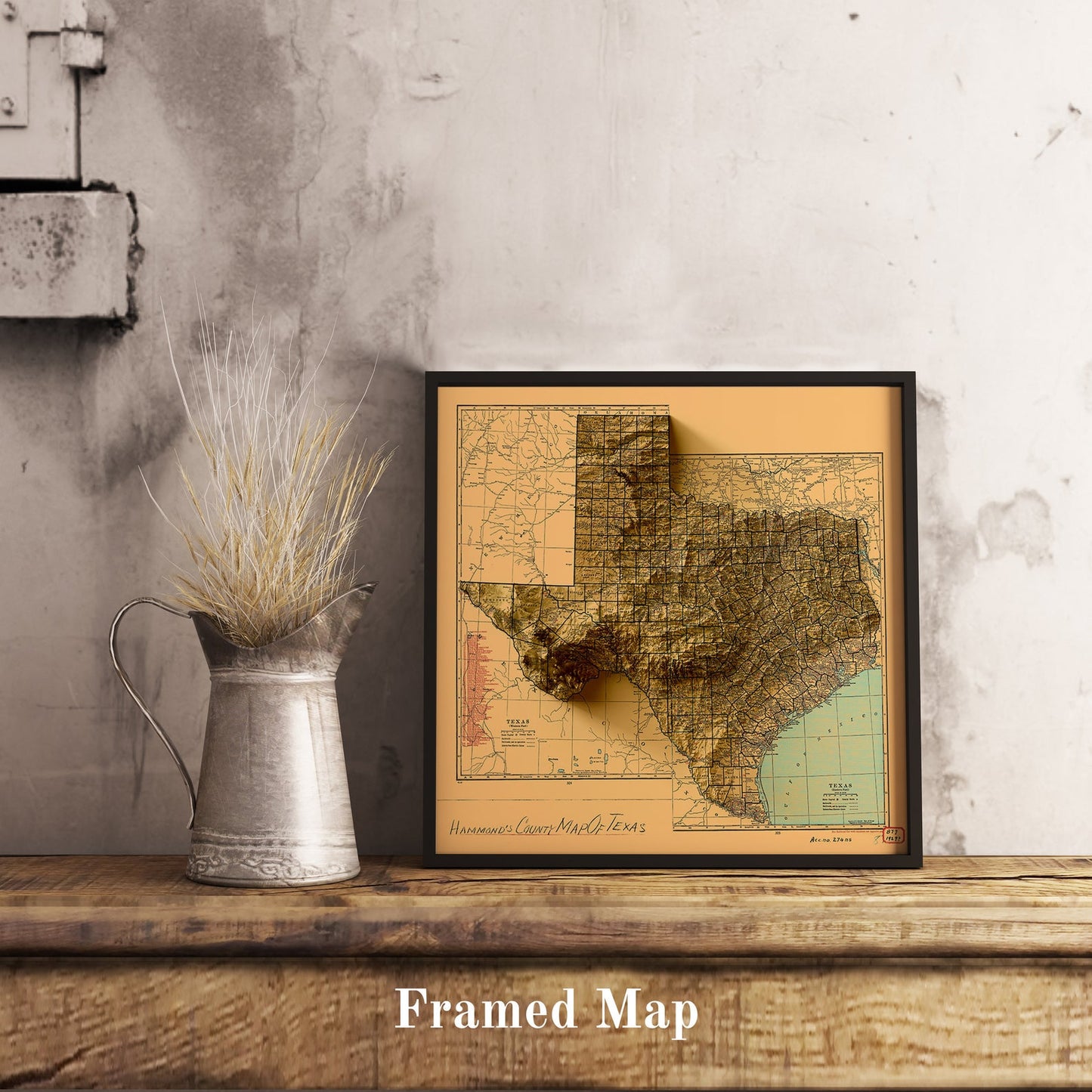 Image showing a vintage relief map of Texas