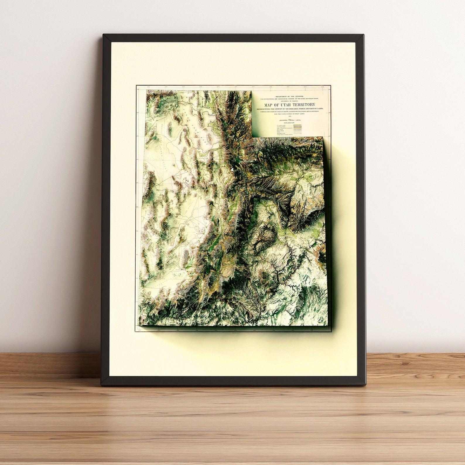 Image showing a vintage relief map of Utah