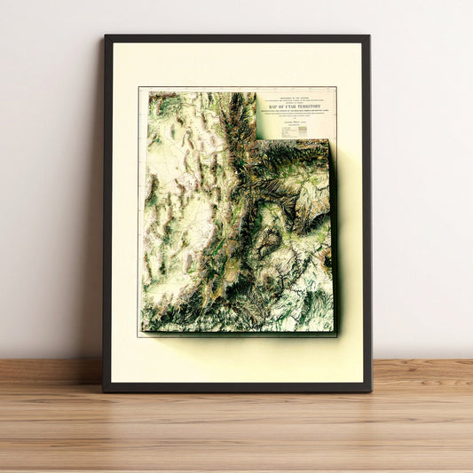 Image showing a vintage relief map of Utah