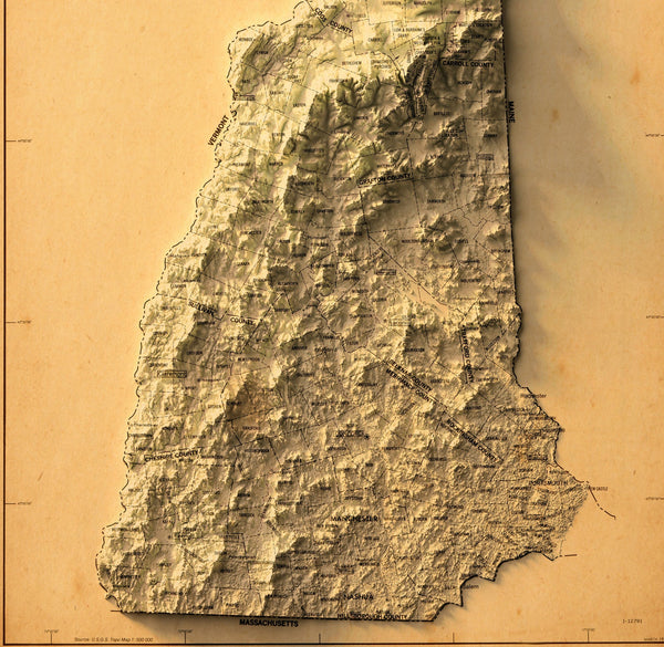 Image showing a vintage relief of New Hampshire