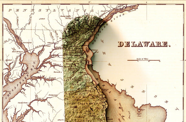 Image showing a vintage relief of Delaware