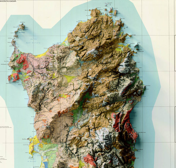 Image showing a vintage relief map of Sardinia, Italy