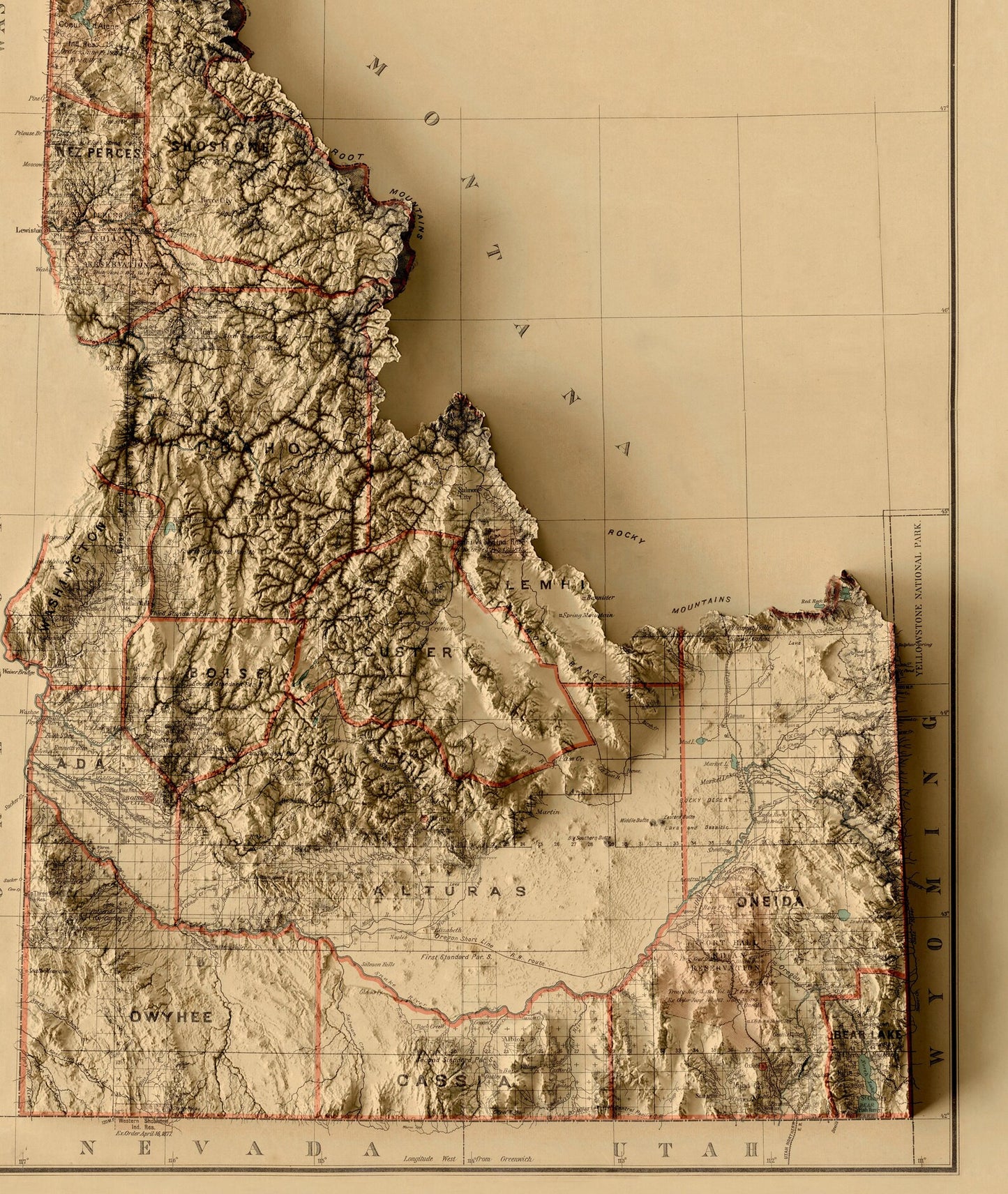 Image showing a vintage relief world of Idaho