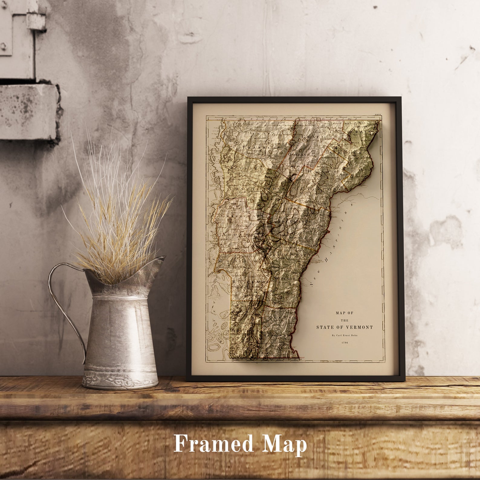 Image showing a vintage relief map of Vermont