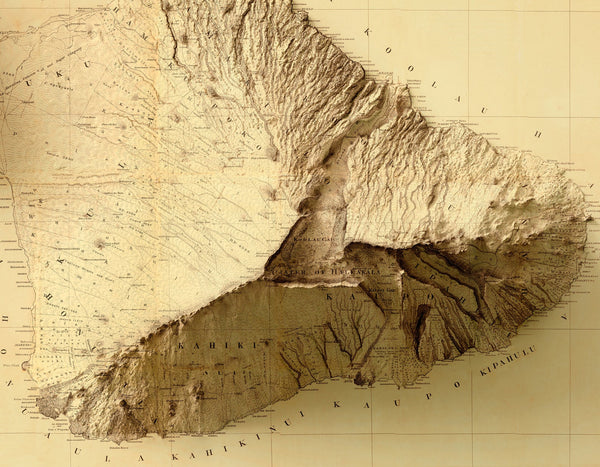 Image showing a vintage relief of the hawaiian island of Maui