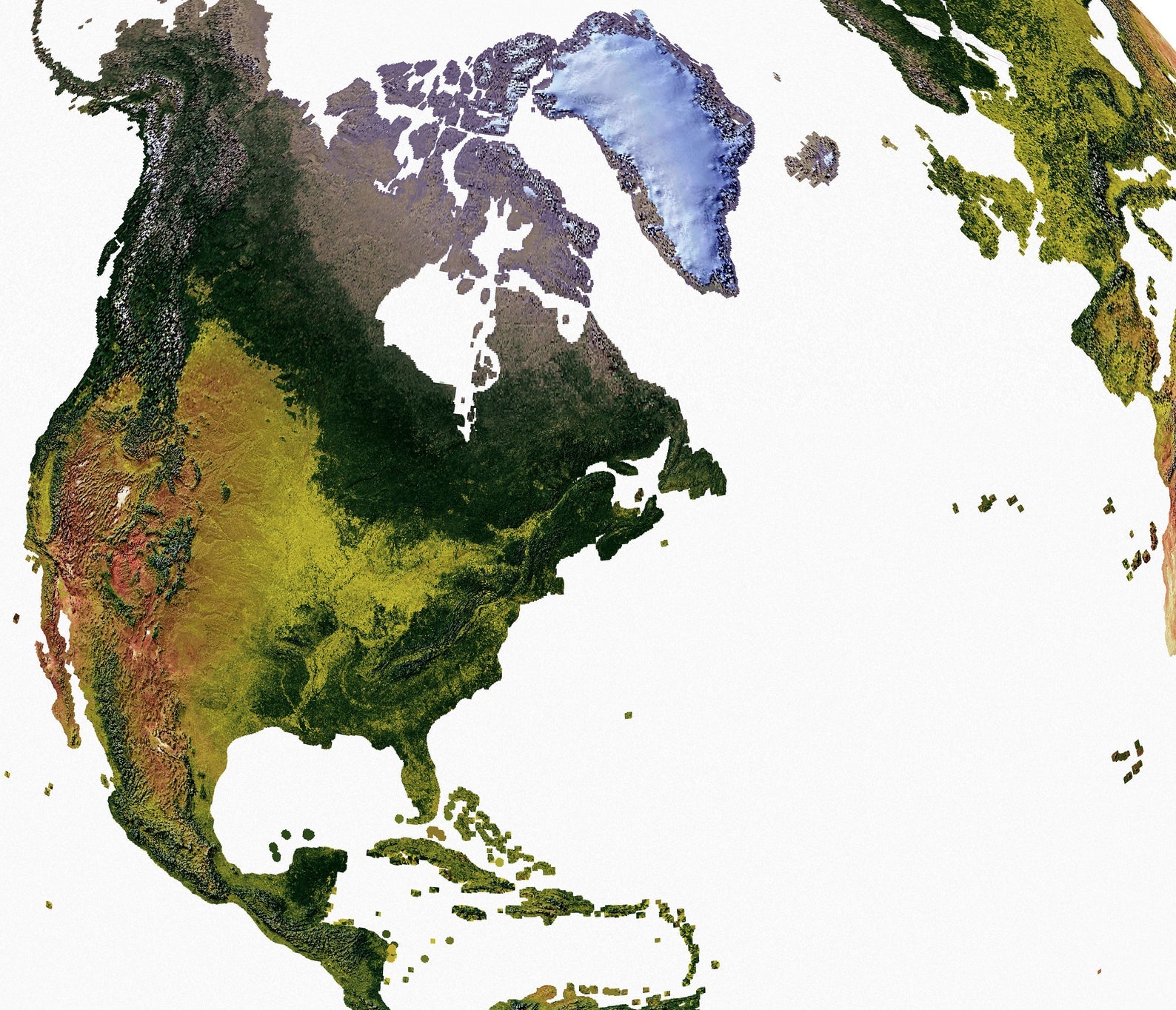 Image showing a vintage relief world map