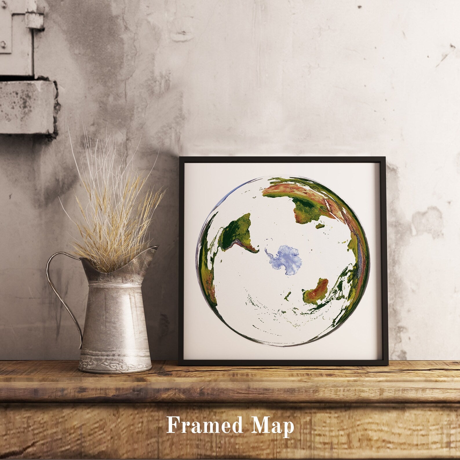 Image showing a vintage relief world map