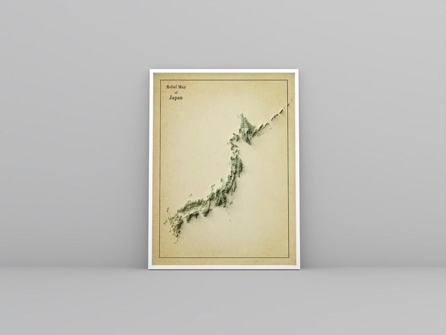 Image showing a vintage relief map of Japan