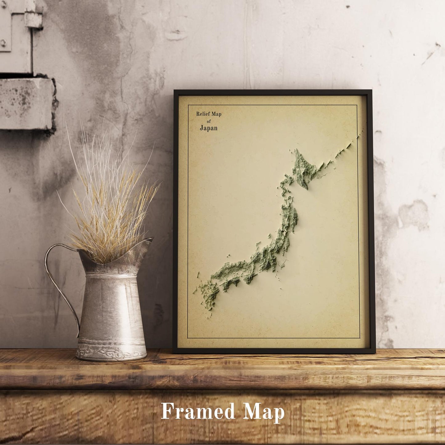 Image showing a vintage relief map of Japan