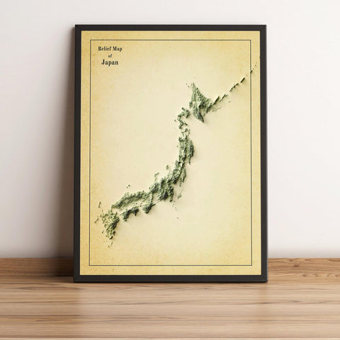 Image showing a vintage relief map of Japan