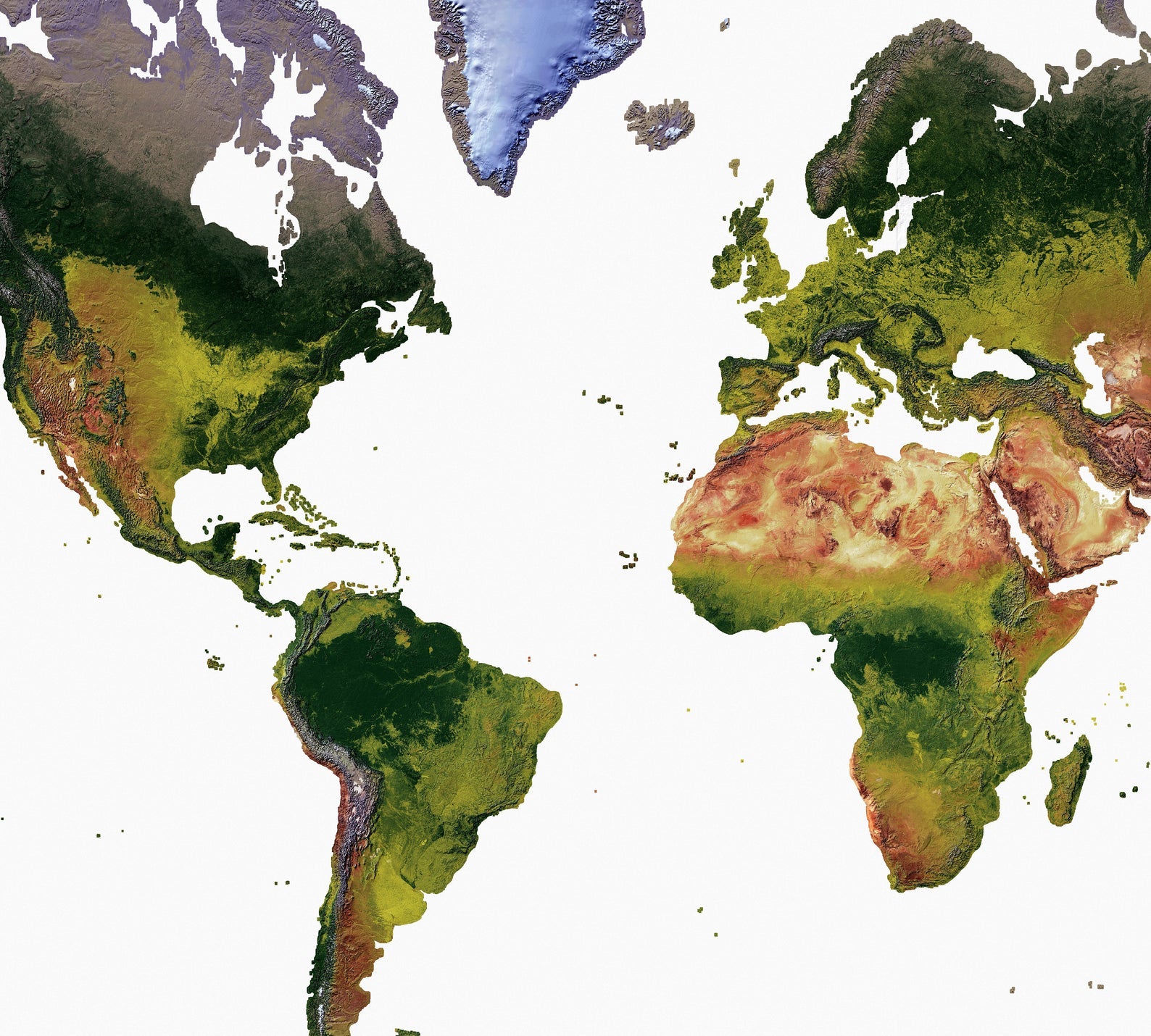 Image showing a vintage relief world map