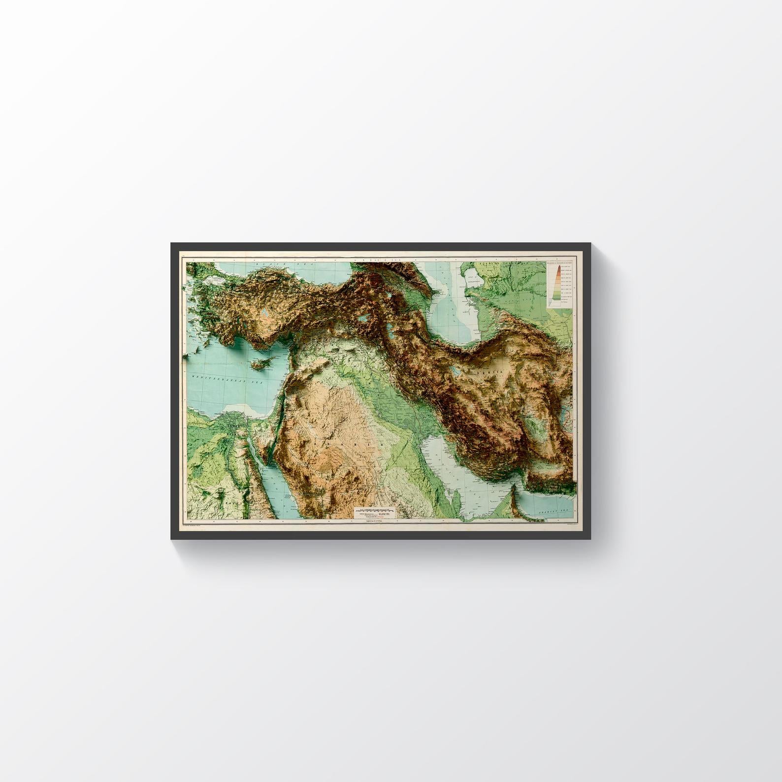 Image showing a vintage relief map of the Middle East