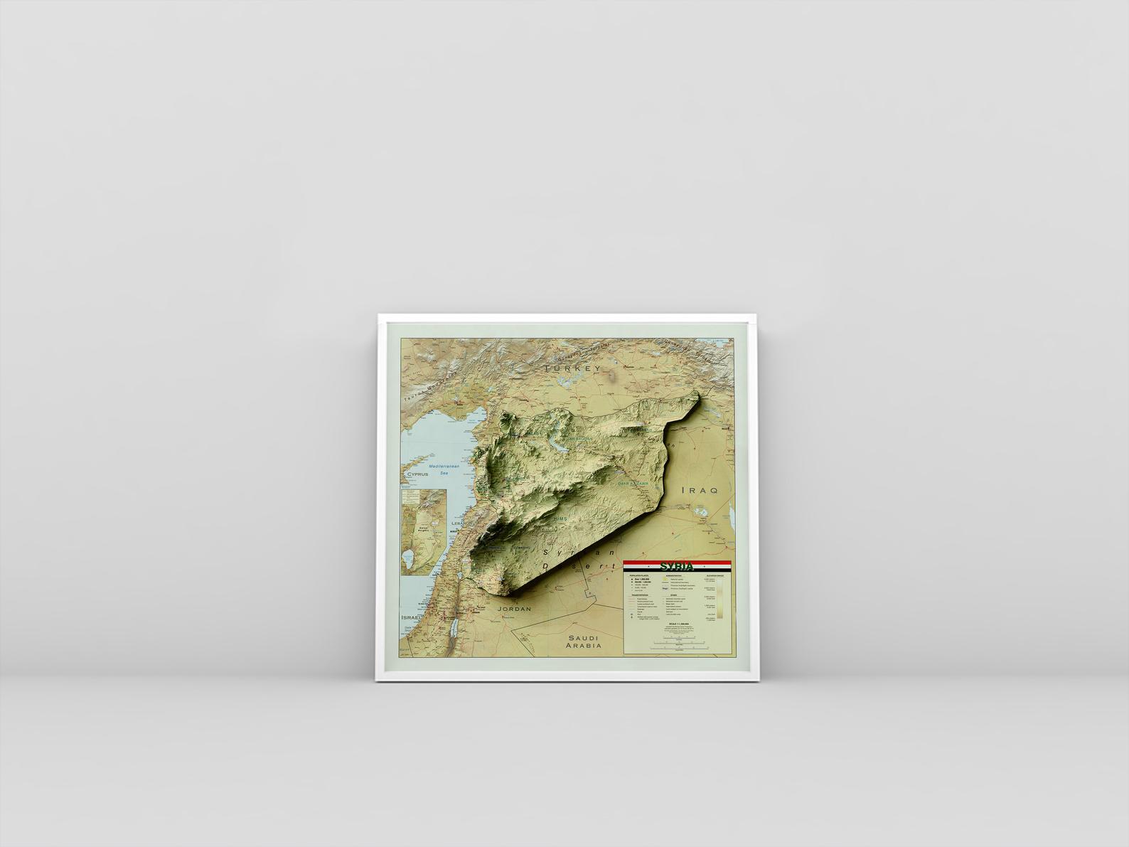 Image showing a vintage relief map of Syria