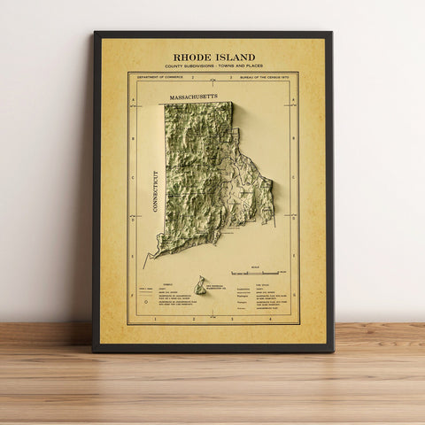 Image showing a vintage relief map of Rhode Island