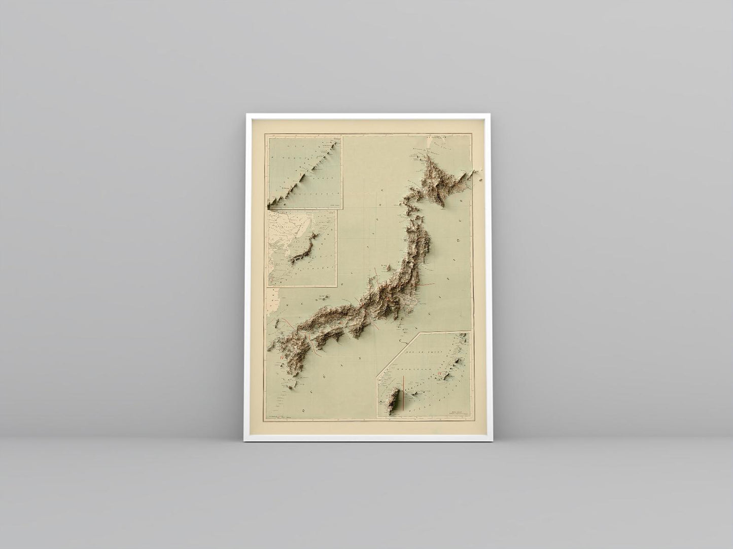 Image showing a vintage relief map of Japan