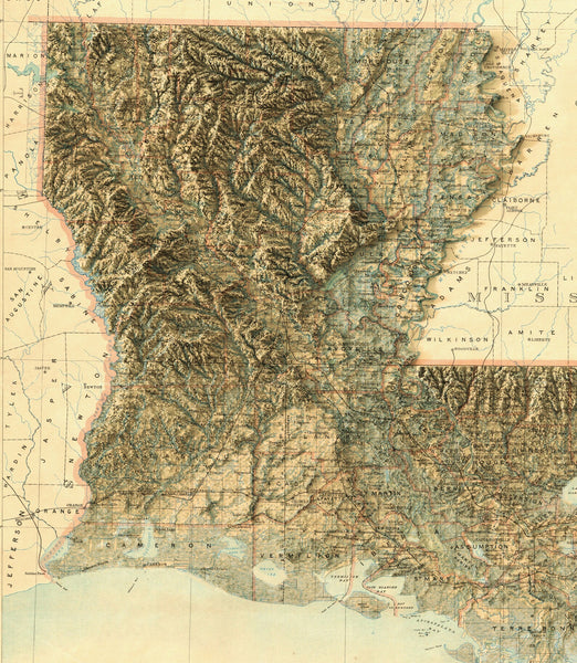 Image showing a vintage relief of Louisiana