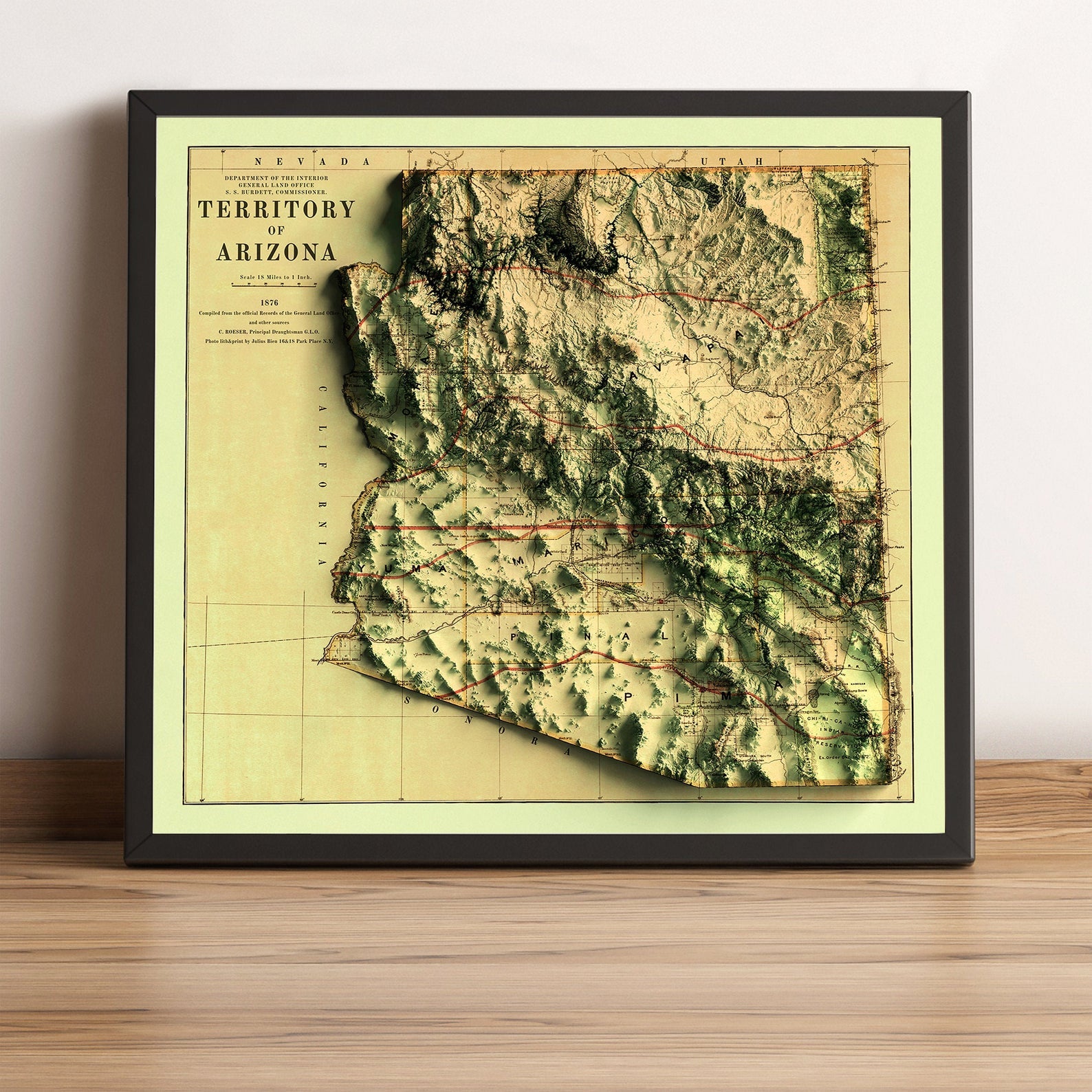 Image showing a vintage relief of Arizona