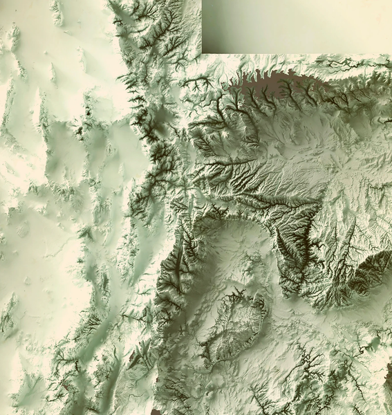 Image showing a vintage relief map of Utah