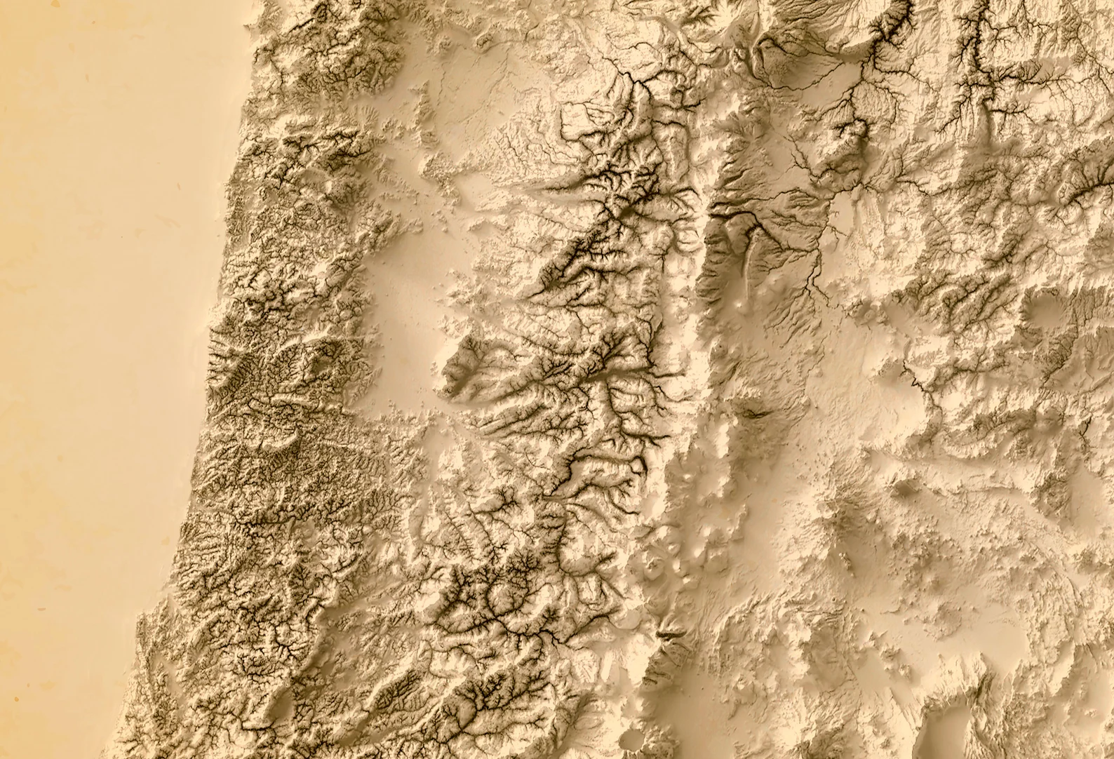 Image showing a vintage relief map of Oregon