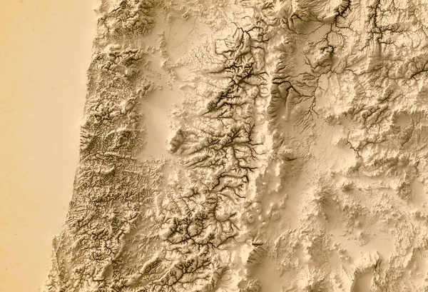 Image showing a vintage relief map of Oregon