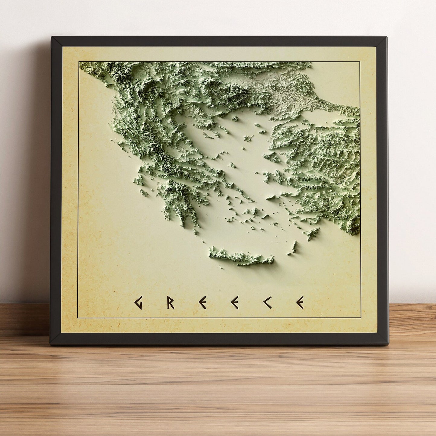 Image showing a vintage relief map of Greece