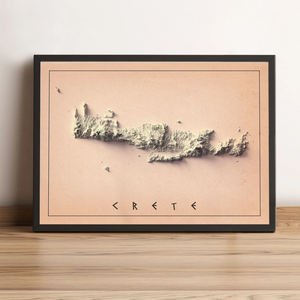 Image showing a vintage relief map of Crete, Greece