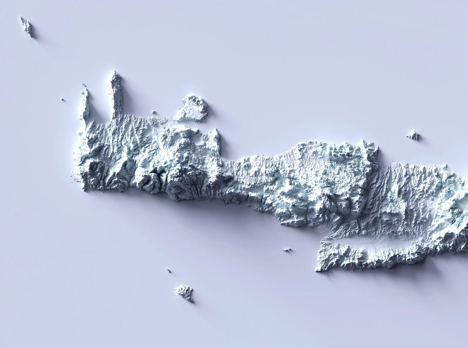 Image showing a vintage relief map of Crete, Greece