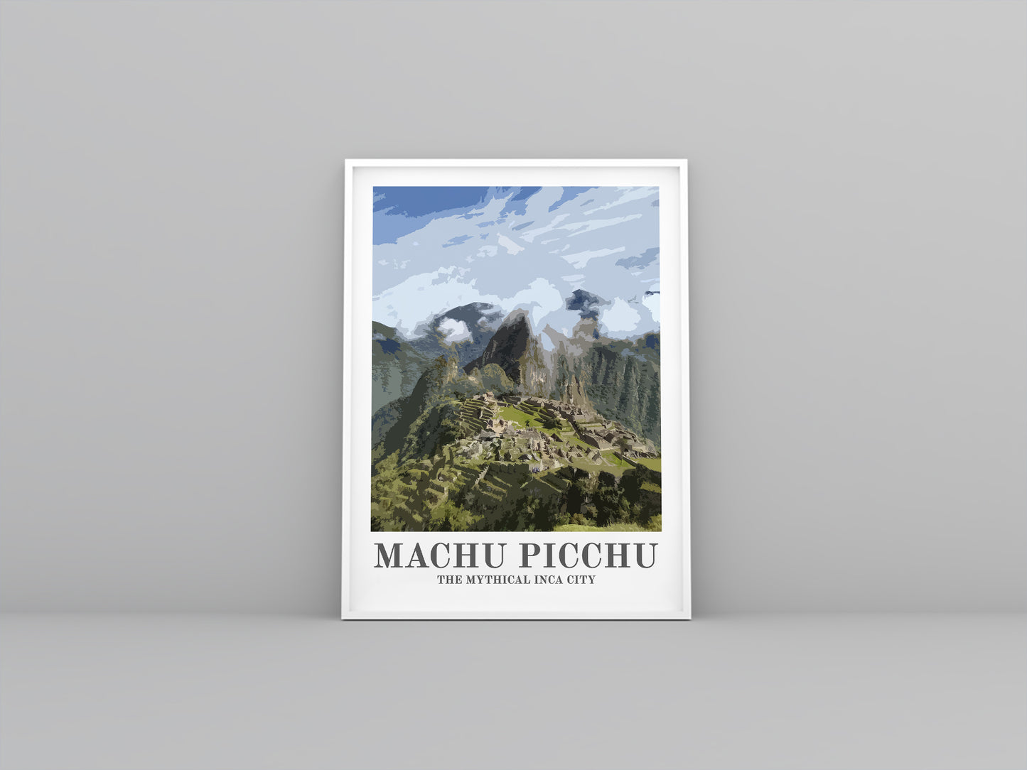 vintage travel poster of machu picchu, peru