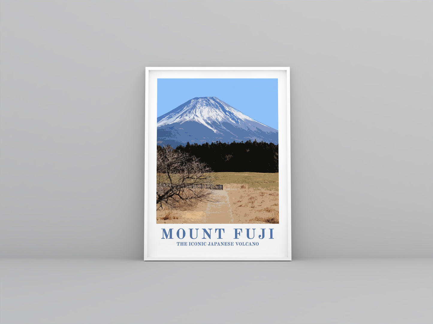 vintage travel poster of Mount Fuji, Japan