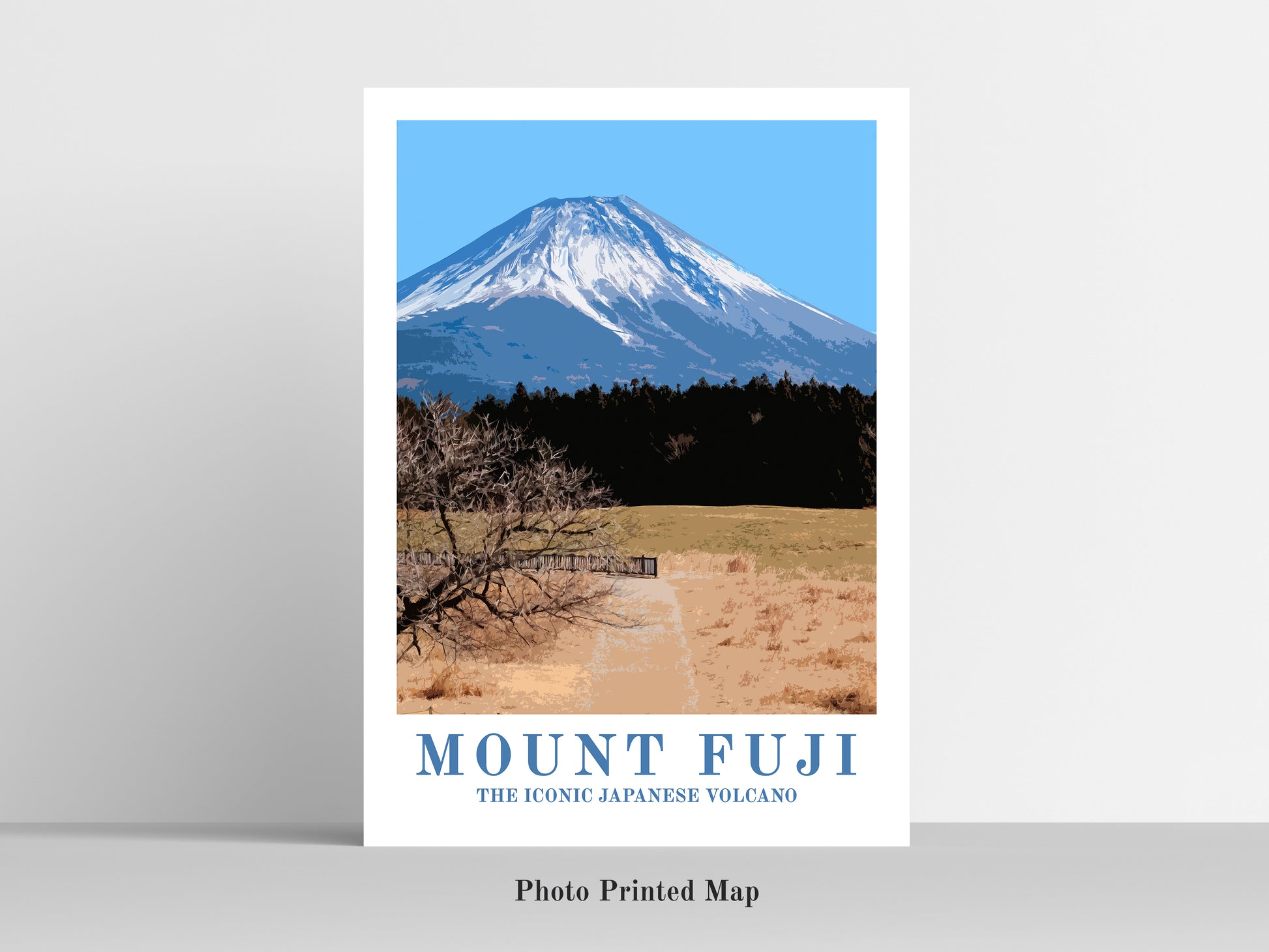 vintage travel poster of Mount Fuji, Japan