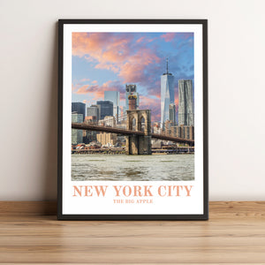 vintage travel print of new york