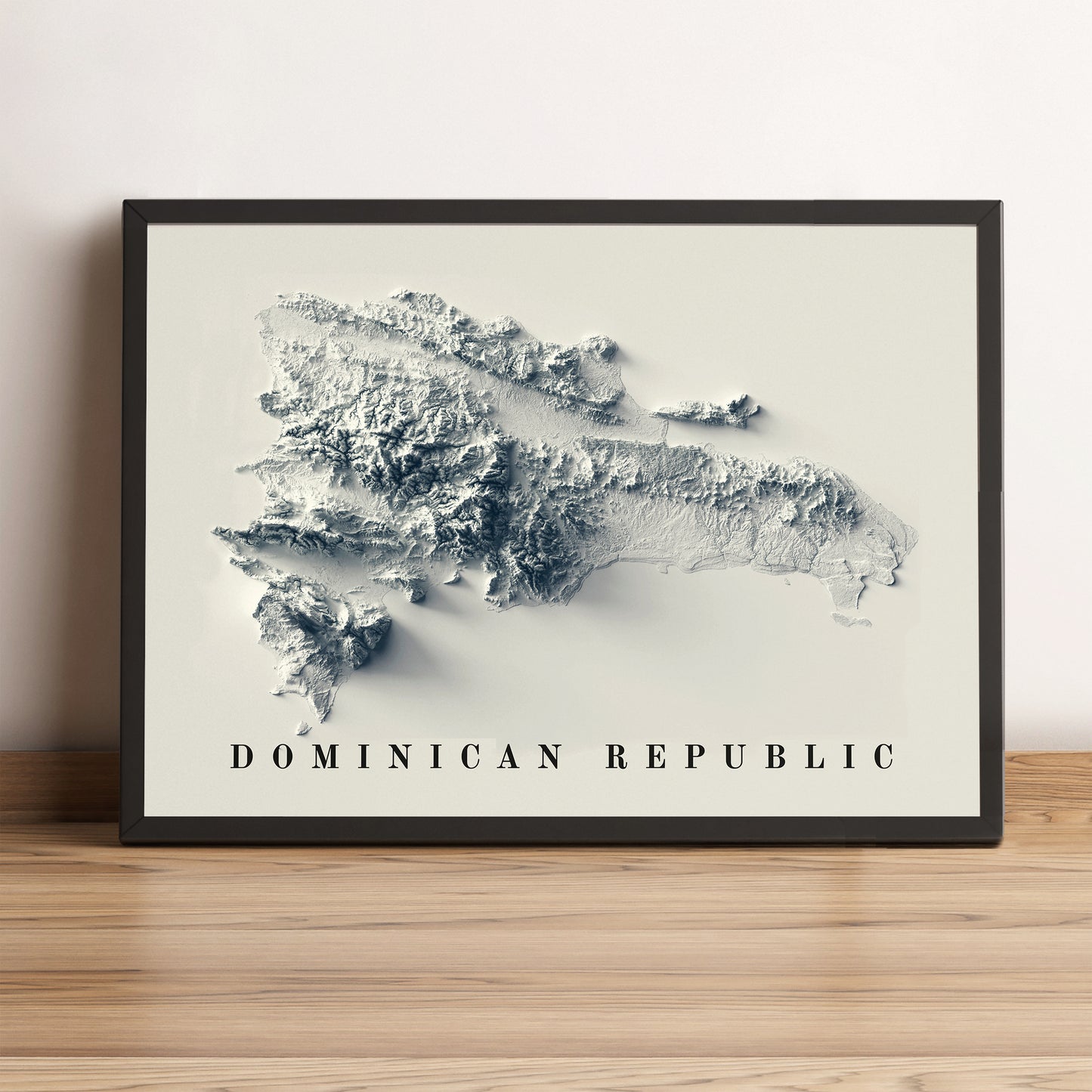 vintage shaded relief map of Dominican Republic