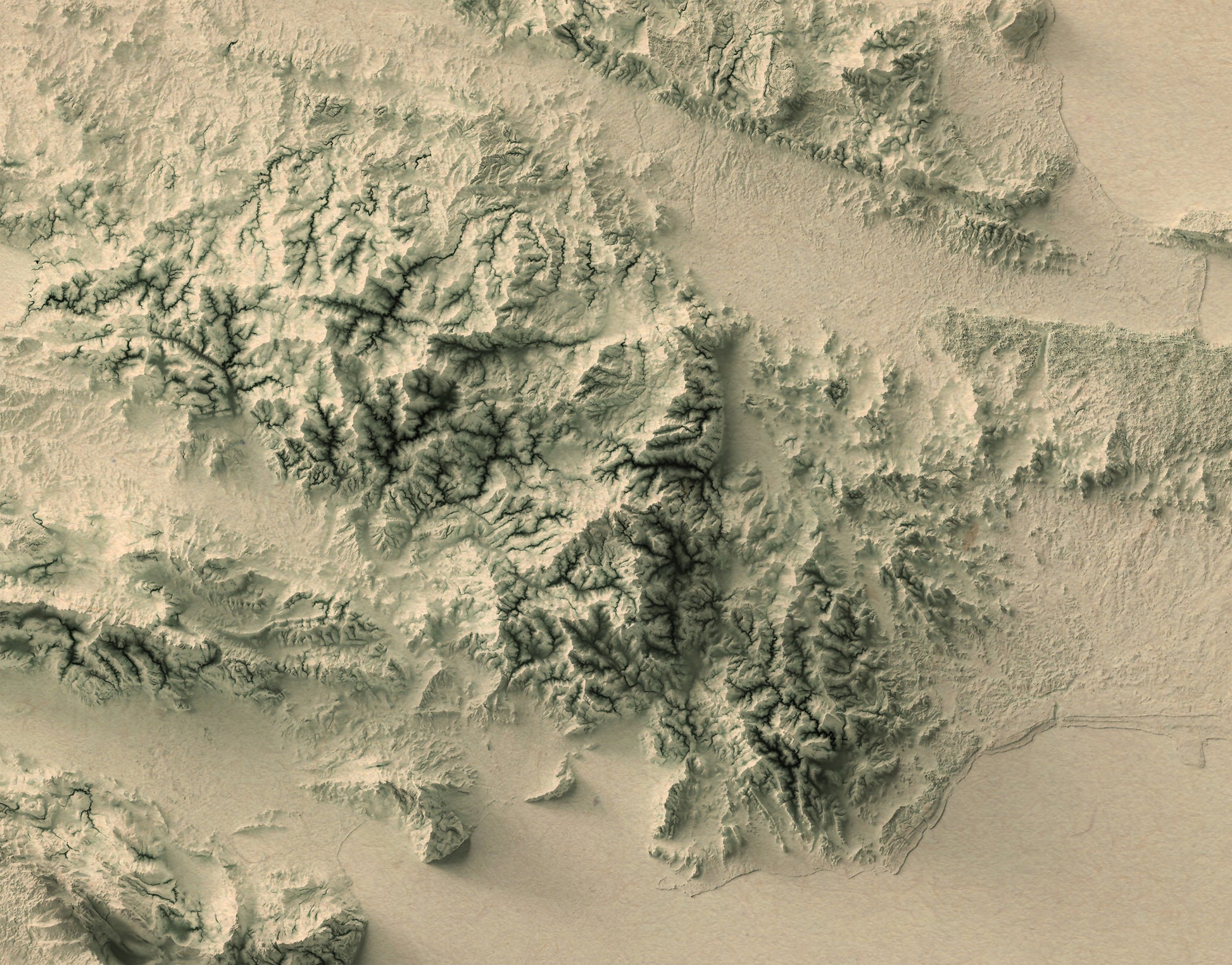 vintage shaded relief map of dominican republic