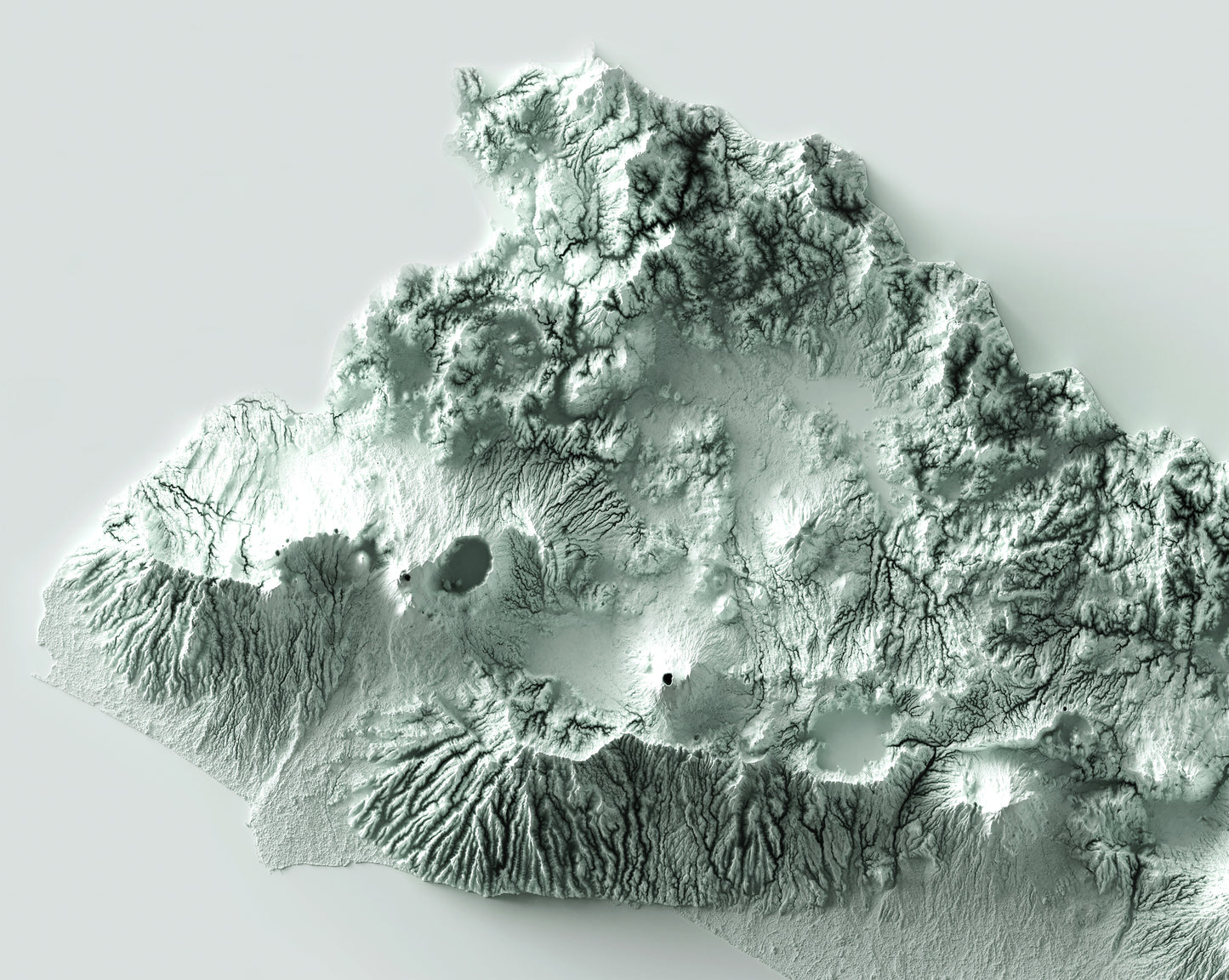 vintage shaded relief map of El Salvador