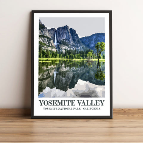 vintage travel poster of the yosemite national park