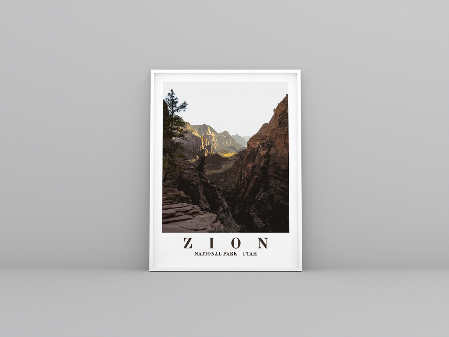 vintage travel poster of zion nationak park