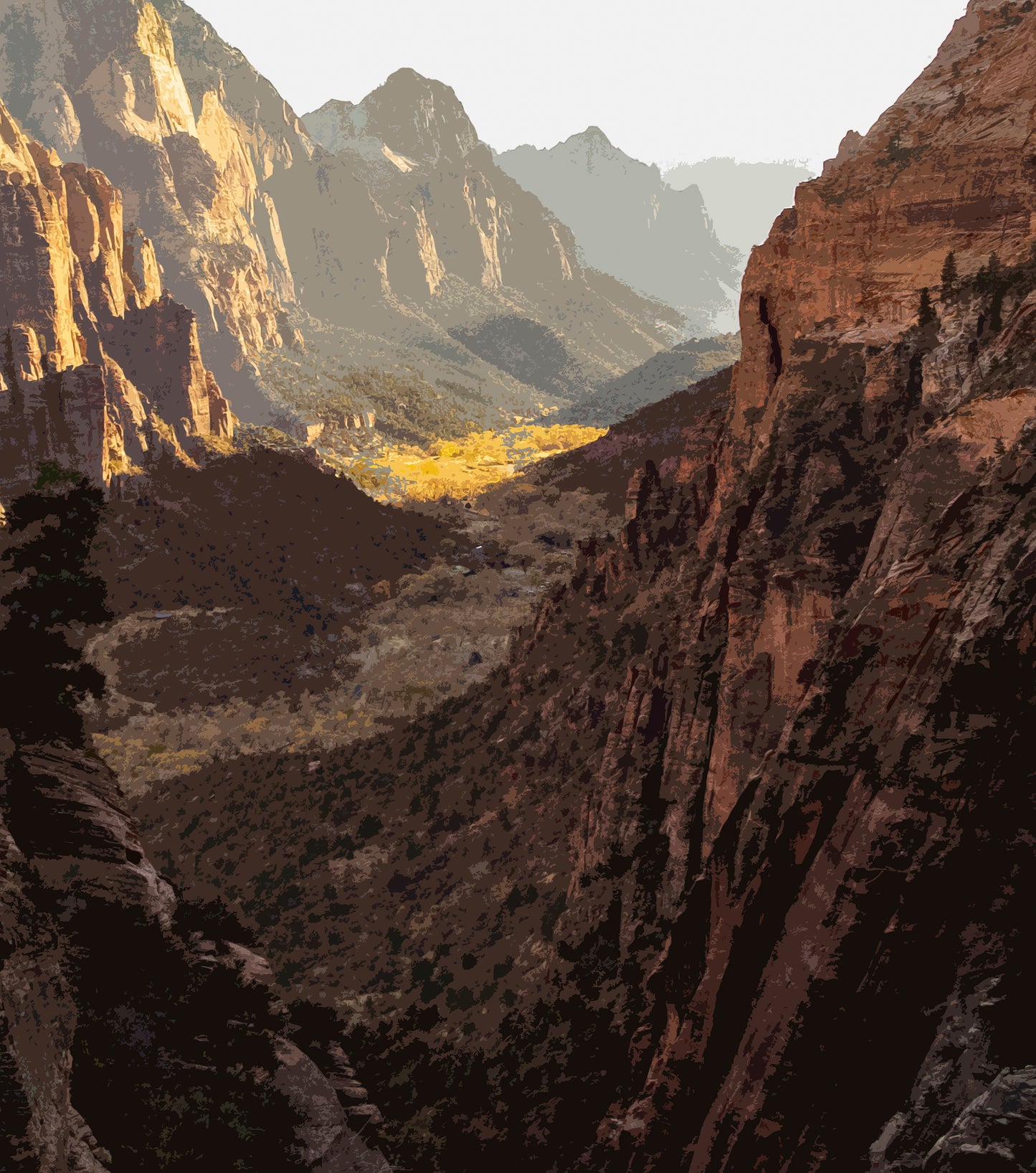 vintage travel poster of zion nationak park